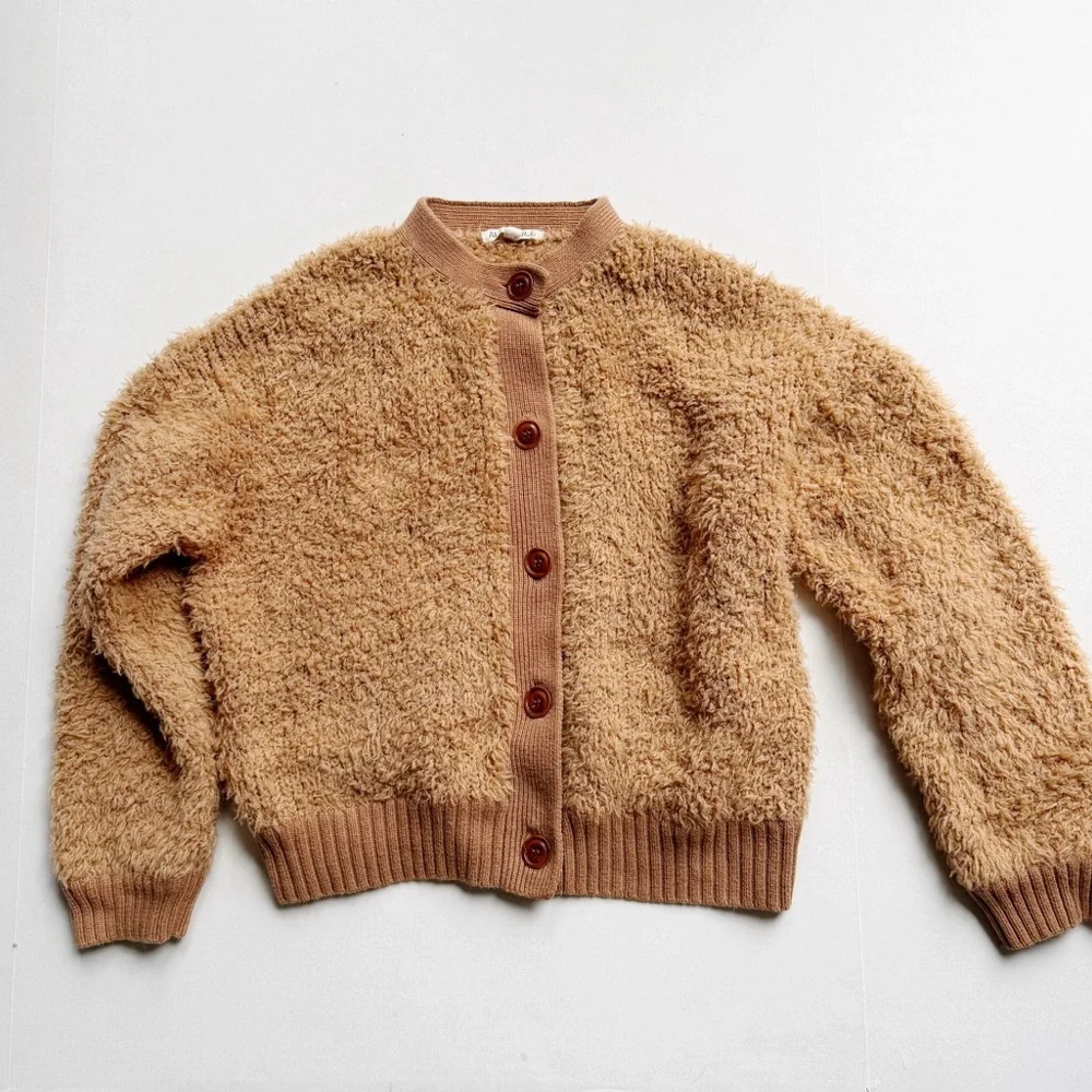 ALEX MILL BINKY CARDIGAN - TERRACOTTA Teddy Cardi Sweater merino wool medium M - Picture 2 of 5